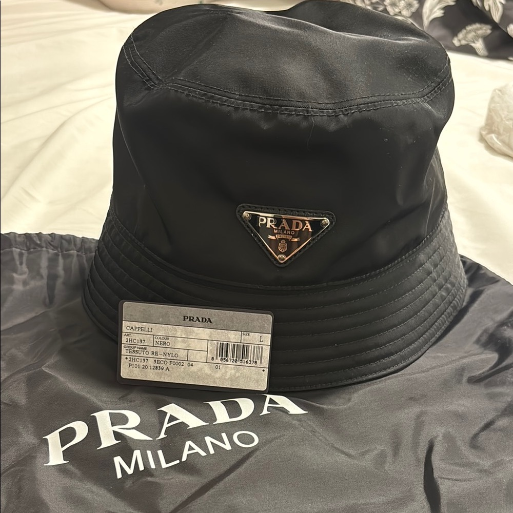 Prada Black Bucket Hat